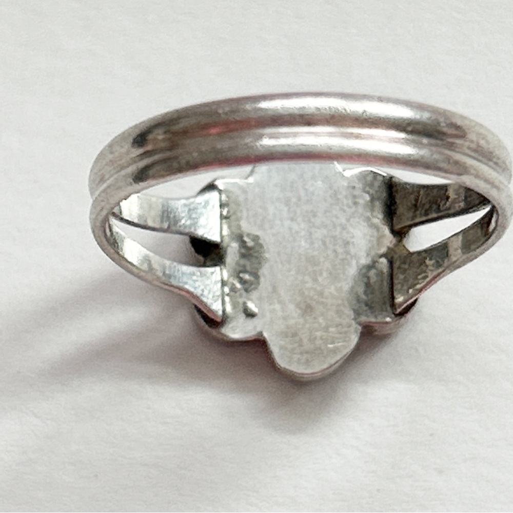 Vintage Southwestern Green Turquoise Flower Sterling Silver Ring - Picture 11 of 12